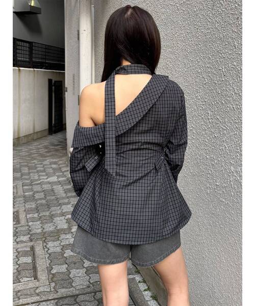 MURUA（ムルーア）の「ボウタイワンショルブラウス（シャツ/ブラウス・レディース・ホワイト/その他/ダークグレー・FREE）」の15枚目の写真