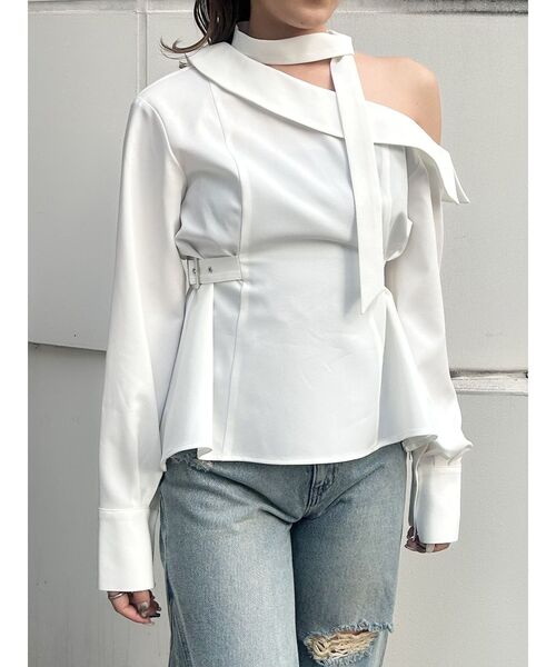 MURUA（ムルーア）の「ボウタイワンショルブラウス（シャツ/ブラウス・レディース・ホワイト/その他/ダークグレー・FREE）」の17枚目の写真