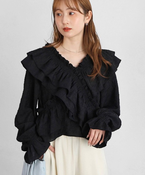 tiptop(ティップトップ)の「フリルクロスマルチWAYブラウス(シャツ/ブラウス・レディース・ブラック/オフホワイト/ホワイト系その他・FREE)」の1枚目の写真