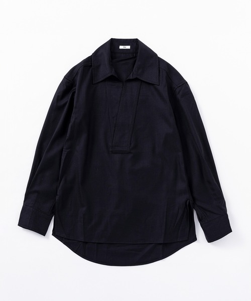 Bie（ビエ）の「スキッパープルオーバーシャツ（シャツ/ブラウス・レディース・ライトブラウン/ブラック・M/S）」の10枚目の写真