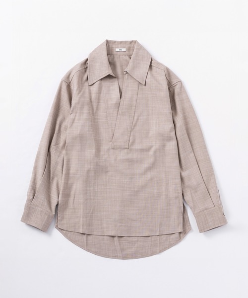 Bie(ビエ)の「スキッパープルオーバーシャツ(シャツ/ブラウス・レディース・ライトブラウン/ブラック・M/S)」の15枚目の写真