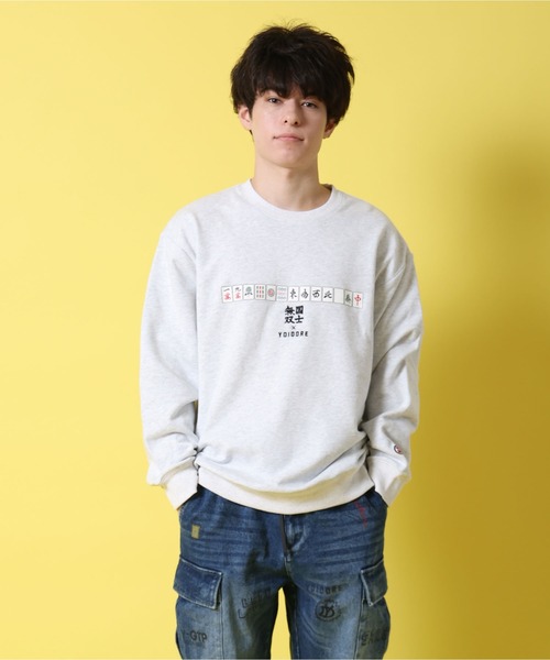 JACKROSE（ジャックローズ）の「YOIDORE 国士無双 ｺﾗﾎﾞ ｸﾙｰﾈｯｸｽｳｪｯﾄ（スウェット・メンズ・ライトグレー/ブラック・L/XL/M）」の18枚目の写真