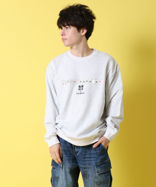 JACKROSE（ジャックローズ）の「YOIDORE 国士無双 ｺﾗﾎﾞ ｸﾙｰﾈｯｸｽｳｪｯﾄ（スウェット・メンズ・ライトグレー/ブラック・L/XL/M）」の20枚目の写真