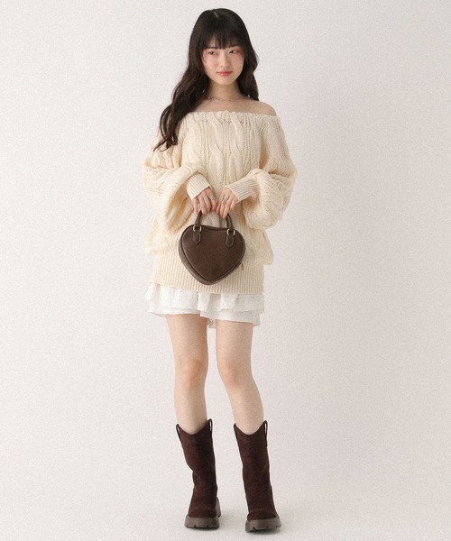 Heather(ヘザー)の「ハートボストンBAG 654138(ショルダーバッグ・レディース・ブラック/ブラウン・ONE SIZE)」の5枚目の写真