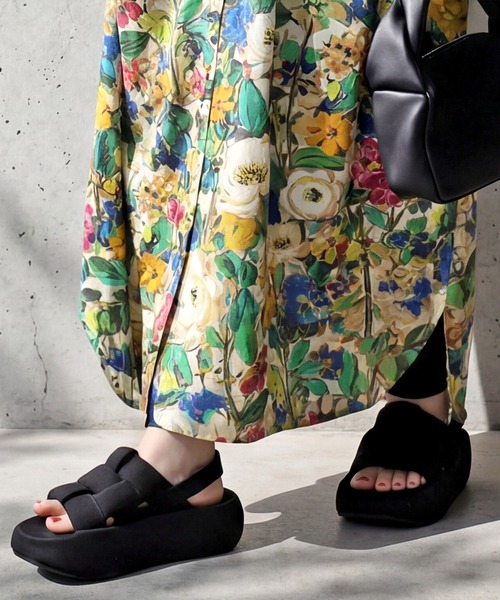 antiqua(アンティカ)の「花柄 シャツワンピース(シャツワンピース・レディース・ブルー系その他・R/P)」の6枚目の写真