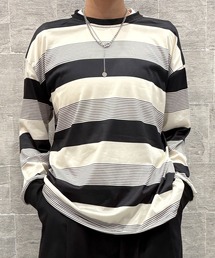 DiamondHearts | 【薄手Type】マルチボーダー ルーズフィット ロングスリーブTシャツ(Tシャツ/カットソー)