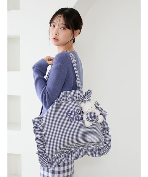 gelato pique(ジェラートピケ)の「ピローモチーフトートバッグ(トートバッグ・レディース・ネイビー・F)」の2枚目の写真