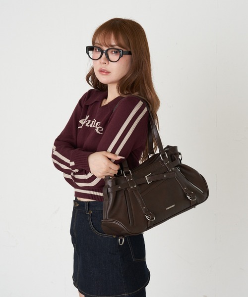 RAY CASSIN(レイカズン)の「ベルト付ジップポケットショルダーバッグ(ショルダーバッグ・レディース・ダークブラウン/ブラウン/ブラック・FREE)」の17枚目の写真