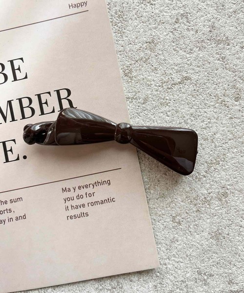 tone（トーン）の「pur chouchou/リボン バナナクリップ P4545（バレッタ/ヘアクリップ・レディース・ブラック/ベージュ/ダークブラウン・FREE）」の2枚目の写真