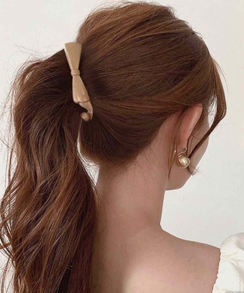 tone（トーン）の「pur chouchou/リボン バナナクリップ P4545（バレッタ/ヘアクリップ・レディース・ブラック/ベージュ/ダークブラウン・FREE）」の3枚目の写真