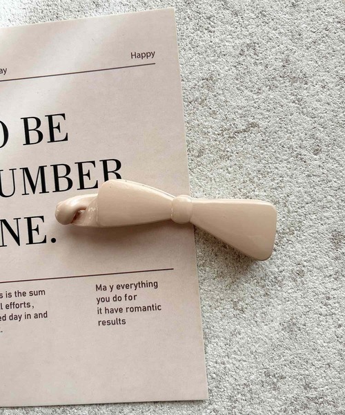 tone（トーン）の「pur chouchou/リボン バナナクリップ P4545（バレッタ/ヘアクリップ・レディース・ブラック/ベージュ/ダークブラウン・FREE）」の4枚目の写真