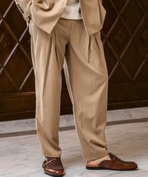 1PIU1UGUALE3  RELAX  | 1PIU1UGUALE3 RELAX(ウノピゥウノウグァーレトレ リラックス)リネンブレンド ディープタックワイドパンツ(その他パンツ)