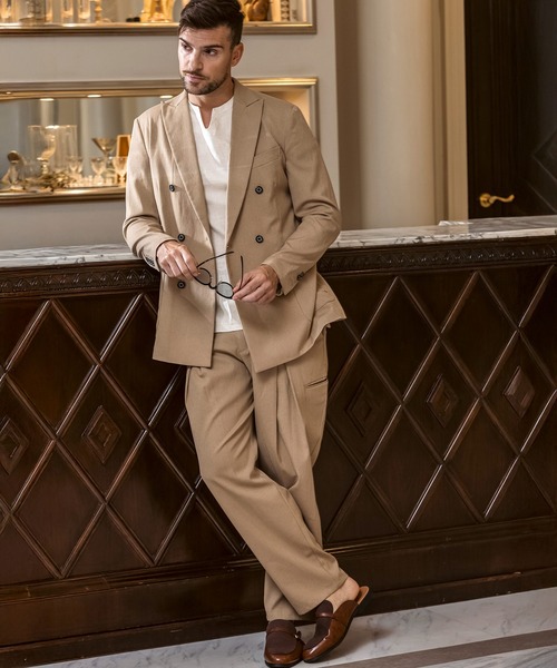 1PIU1UGUALE3 RELAX (ウノピゥウノウグァーレトレ リラックス)の「1PIU1UGUALE3 RELAX(ウノピゥウノウグァーレトレ リラックス)リネンブレンド ディープタックワイドパンツ(その他パンツ・メンズ・ベージュ/ブラック/ブラウン・XL/L/M/S/XXL)」の8枚目の写真