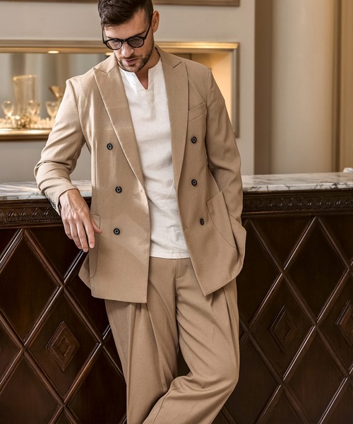 1PIU1UGUALE3 RELAX (ウノピゥウノウグァーレトレ リラックス)の「1PIU1UGUALE3 RELAX(ウノピゥウノウグァーレトレ リラックス)リネンブレンド ディープタックワイドパンツ(その他パンツ・メンズ・ベージュ/ブラック/ブラウン・XL/L/M/S/XXL)」の9枚目の写真