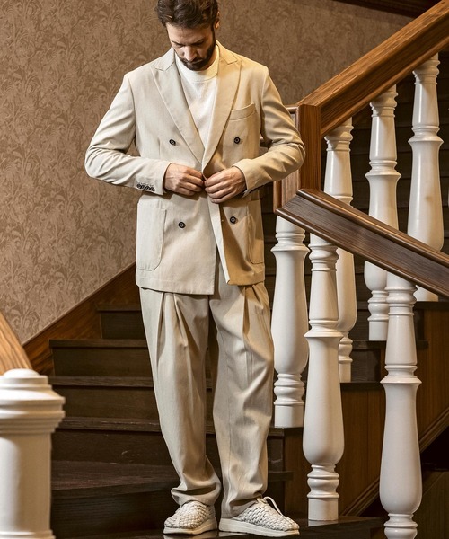 1PIU1UGUALE3 RELAX (ウノピゥウノウグァーレトレ リラックス)の「1PIU1UGUALE3 RELAX(ウノピゥウノウグァーレトレ リラックス)リネンブレンド ディープタックワイドパンツ(その他パンツ・メンズ・ベージュ/ブラック/ブラウン・XL/L/M/S/XXL)」の19枚目の写真