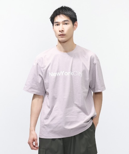 TIGORA(ティゴラ)の「ティゴラ TIGORA UVカットTシャツ NYCセンターロゴ(Tシャツ/カットソー・メンズ・ホワイト/スモークピンク・LL/L/M/3L/S)」の2枚目の写真