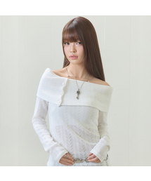 LUVISTRUE | EL OFF-SHOULDER KNIT(WHITE)(ニット/セーター)
