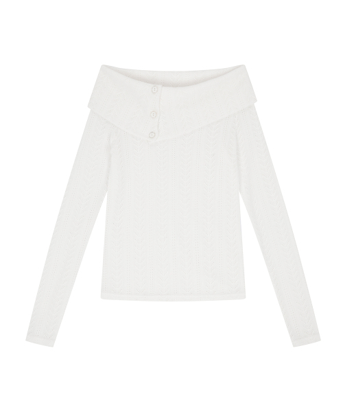 LUVISTRUE（ラヴイズトゥルー）の「EL OFF-SHOULDER KNIT(WHITE)（ニット/セーター・レディース・その他・FREE）」の2枚目の写真