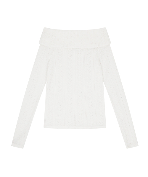 LUVISTRUE（ラヴイズトゥルー）の「EL OFF-SHOULDER KNIT(WHITE)（ニット/セーター・レディース・その他・FREE）」の3枚目の写真