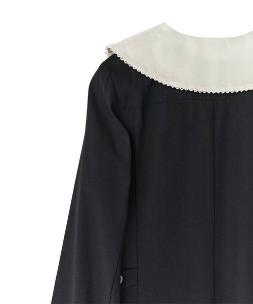 ANDRESD（アンドレスド）の「コントラストカラーセットアップドレス / contrast collar set up dress（パンツドレス・レディース・ブラック・L/M/S）」の9枚目の写真