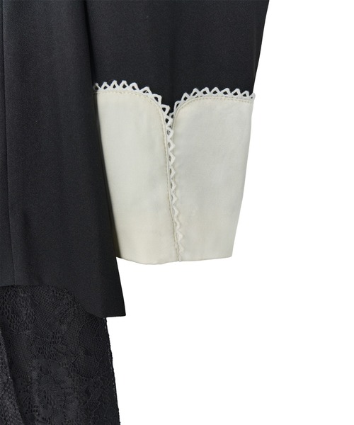 ANDRESD（アンドレスド）の「コントラストカラーセットアップドレス / contrast collar set up dress（パンツドレス・レディース・ブラック・L/M/S）」の2枚目の写真