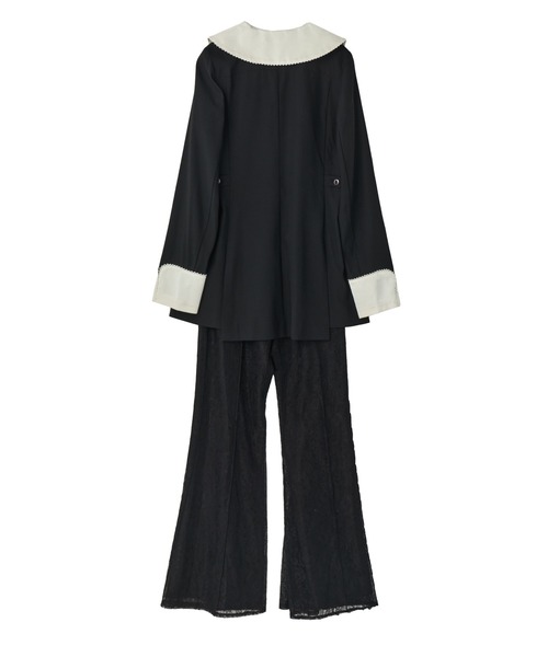 ANDRESD（アンドレスド）の「コントラストカラーセットアップドレス / contrast collar set up dress（パンツドレス・レディース・ブラック・L/M/S）」の7枚目の写真