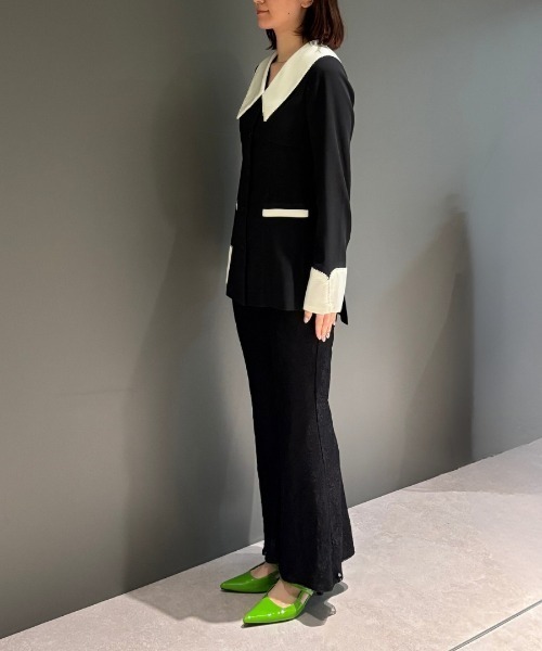 ANDRESD（アンドレスド）の「コントラストカラーセットアップドレス / contrast collar set up dress（パンツドレス・レディース・ブラック・L/M/S）」の22枚目の写真