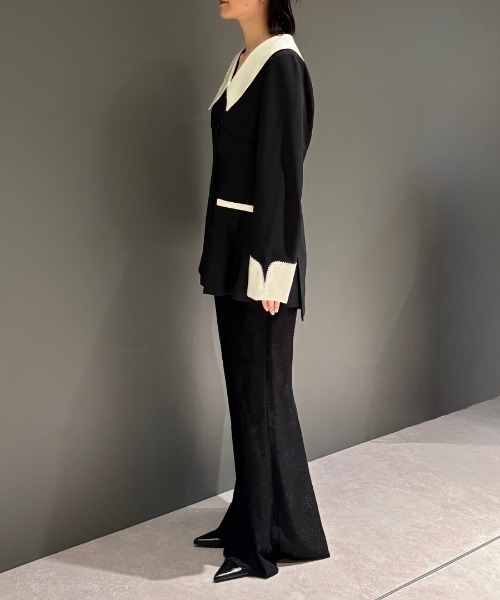 ANDRESD（アンドレスド）の「コントラストカラーセットアップドレス / contrast collar set up dress（パンツドレス・レディース・ブラック・L/M/S）」の16枚目の写真