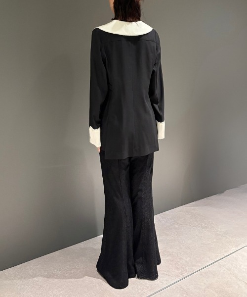 ANDRESD（アンドレスド）の「コントラストカラーセットアップドレス / contrast collar set up dress（パンツドレス・レディース・ブラック・L/M/S）」の17枚目の写真