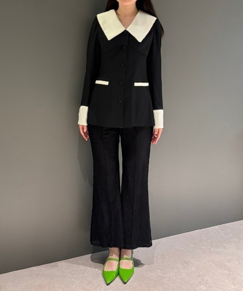 ANDRESD（アンドレスド）の「コントラストカラーセットアップドレス / contrast collar set up dress（パンツドレス・レディース・ブラック・L/M/S）」の18枚目の写真