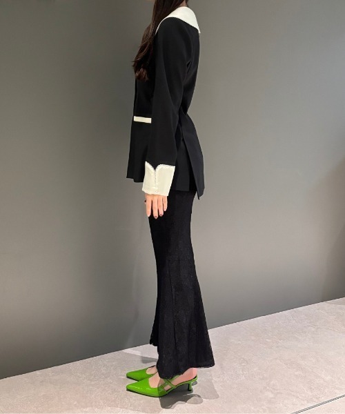 ANDRESD（アンドレスド）の「コントラストカラーセットアップドレス / contrast collar set up dress（パンツドレス・レディース・ブラック・L/M/S）」の19枚目の写真
