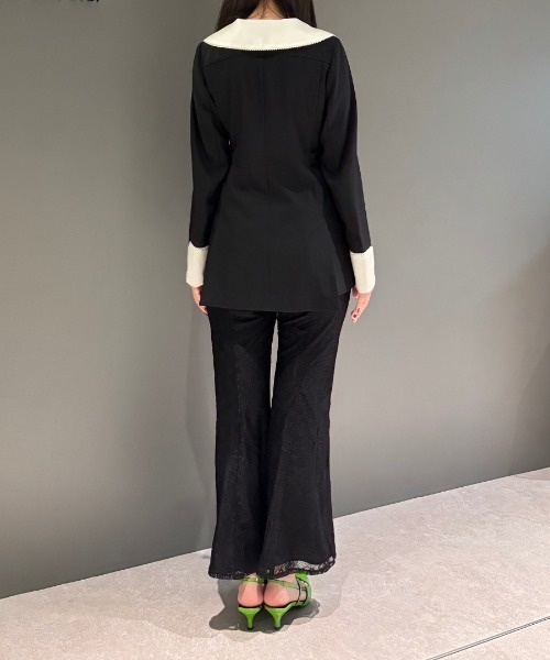 ANDRESD（アンドレスド）の「コントラストカラーセットアップドレス / contrast collar set up dress（パンツドレス・レディース・ブラック・L/M/S）」の20枚目の写真