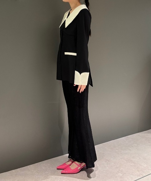 ANDRESD（アンドレスド）の「コントラストカラーセットアップドレス / contrast collar set up dress（パンツドレス・レディース・ブラック・L/M/S）」の10枚目の写真