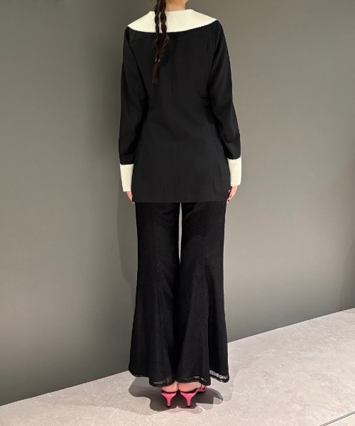 ANDRESD（アンドレスド）の「コントラストカラーセットアップドレス / contrast collar set up dress（パンツドレス・レディース・ブラック・L/M/S）」の11枚目の写真