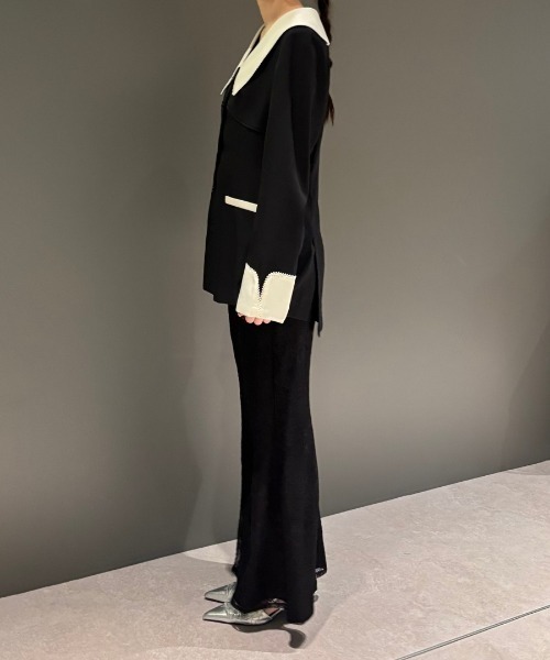 ANDRESD（アンドレスド）の「コントラストカラーセットアップドレス / contrast collar set up dress（パンツドレス・レディース・ブラック・L/M/S）」の13枚目の写真