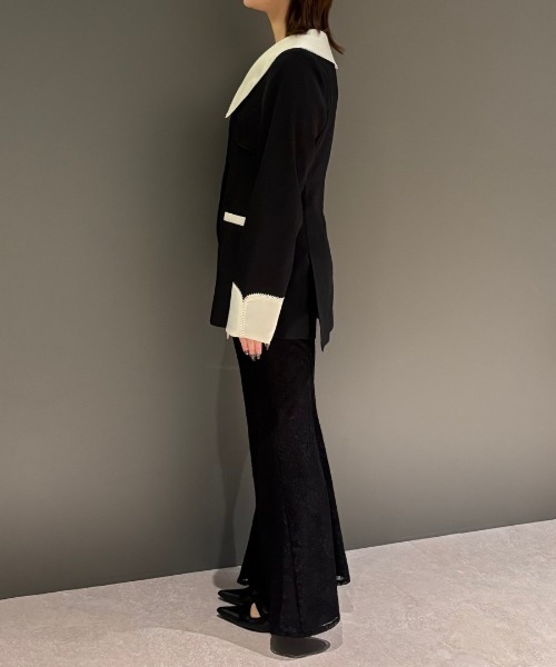 コントラストカラーセットアップドレス / contrast collar set up