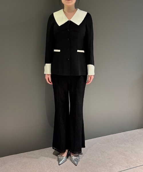 ANDRESD（アンドレスド）の「コントラストカラーセットアップドレス / contrast collar set up dress（パンツドレス・レディース・ブラック・L/M/S）」の15枚目の写真