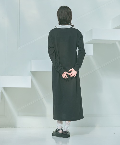 LAKOLE（ラコレ）の「ポロスキッパー長袖ワンピース/ 647929（ワンピース・レディース・グレー/ブラック・FREE）」の11枚目の写真