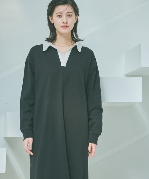 LAKOLE（ラコレ）の「ポロスキッパー長袖ワンピース/ 647929（ワンピース・レディース・グレー/ブラック・FREE）」の12枚目の写真