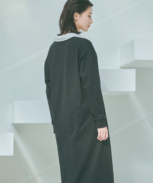 LAKOLE（ラコレ）の「ポロスキッパー長袖ワンピース/ 647929（ワンピース・レディース・グレー/ブラック・FREE）」の4枚目の写真