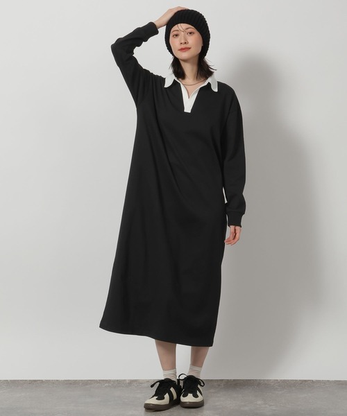 LAKOLE（ラコレ）の「ポロスキッパー長袖ワンピース/ 647929（ワンピース・レディース・グレー/ブラック・FREE）」の15枚目の写真