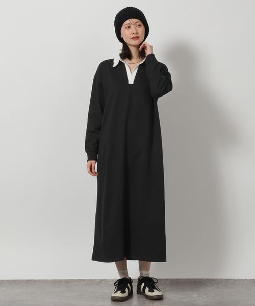 LAKOLE（ラコレ）の「ポロスキッパー長袖ワンピース/ 647929（ワンピース・レディース・グレー/ブラック・FREE）」の17枚目の写真