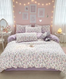 VIBGYOR（ヴィブジョー）の「LESRIRE/フラワーデザイン寝具4点セット・シングル ベッドカバー シーツ 枕カバー L9186（寝具）」