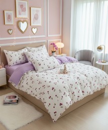 VIBGYOR（ヴィブジョー）の「LESRIRE/フラワーデザイン寝具4点セット・シングル ベッドカバー シーツ 枕カバー L9186（寝具）」