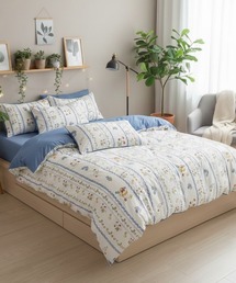 VIBGYOR（ヴィブジョー）の「LESRIRE/フラワーデザイン寝具4点セット・シングル ベッドカバー シーツ 枕カバー L9186（寝具）」