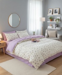 VIBGYOR（ヴィブジョー）の「LESRIRE/フラワーデザイン寝具4点セット・シングル ベッドカバー シーツ 枕カバー L9186（寝具）」