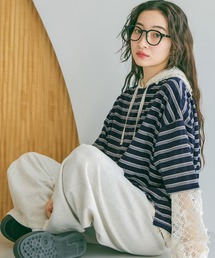 パイルボーダーTシャツ