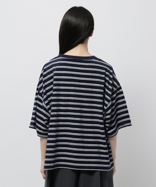 niko and...（ニコアンド）の「パイルボーダーTシャツ（Tシャツ/カットソー・レディース・パープル/ネイビー・LARGE/MEDIUM）」の10枚目の写真