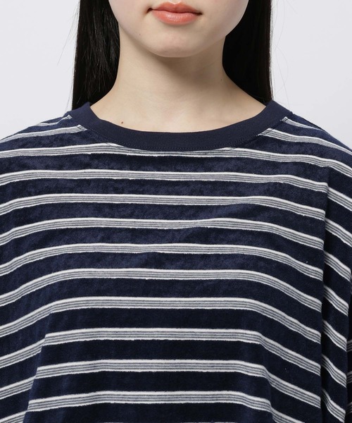 niko and...（ニコアンド）の「パイルボーダーTシャツ（Tシャツ/カットソー・レディース・パープル/ネイビー・LARGE/MEDIUM）」の11枚目の写真