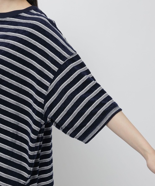 niko and...（ニコアンド）の「パイルボーダーTシャツ（Tシャツ/カットソー・レディース・パープル/ネイビー・LARGE/MEDIUM）」の13枚目の写真